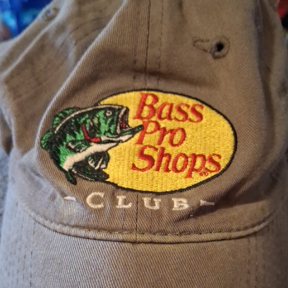 Bass Pro Shops Olive Hat with Yellow Logo Patch